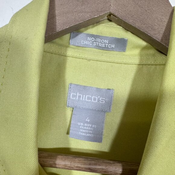 Chico's Womens No Iron Stretch Shirt Size 4 US size 20 Classic Yellow - Picture 5 of 6